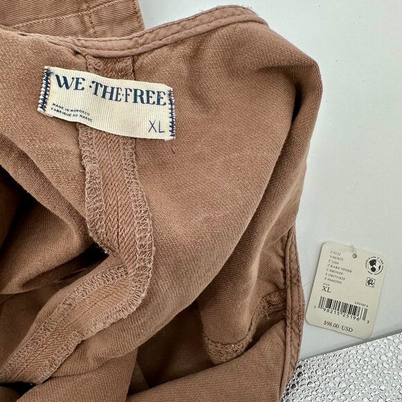 NWT We The Free Overalls NWT Size XL | Bronze Brown 100% Cotton Utility Jumpsuit - Picture 2 of 13